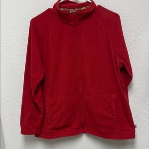 REI Women's Red Zippered Lightweight Fleece Jacket 1X with Pockets